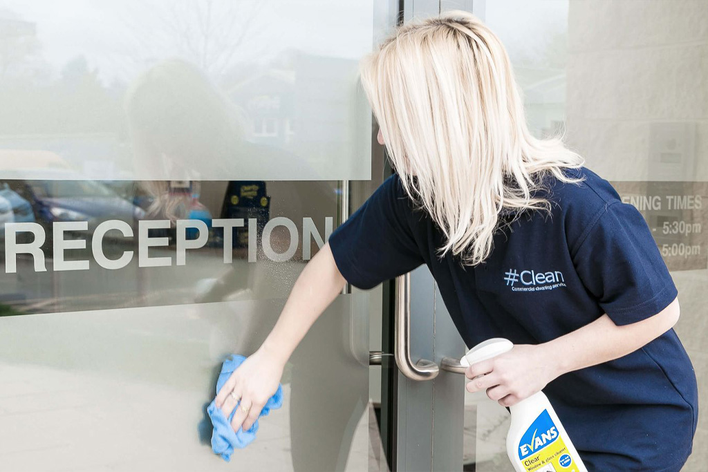 Dover Office Cleaning Reception Door